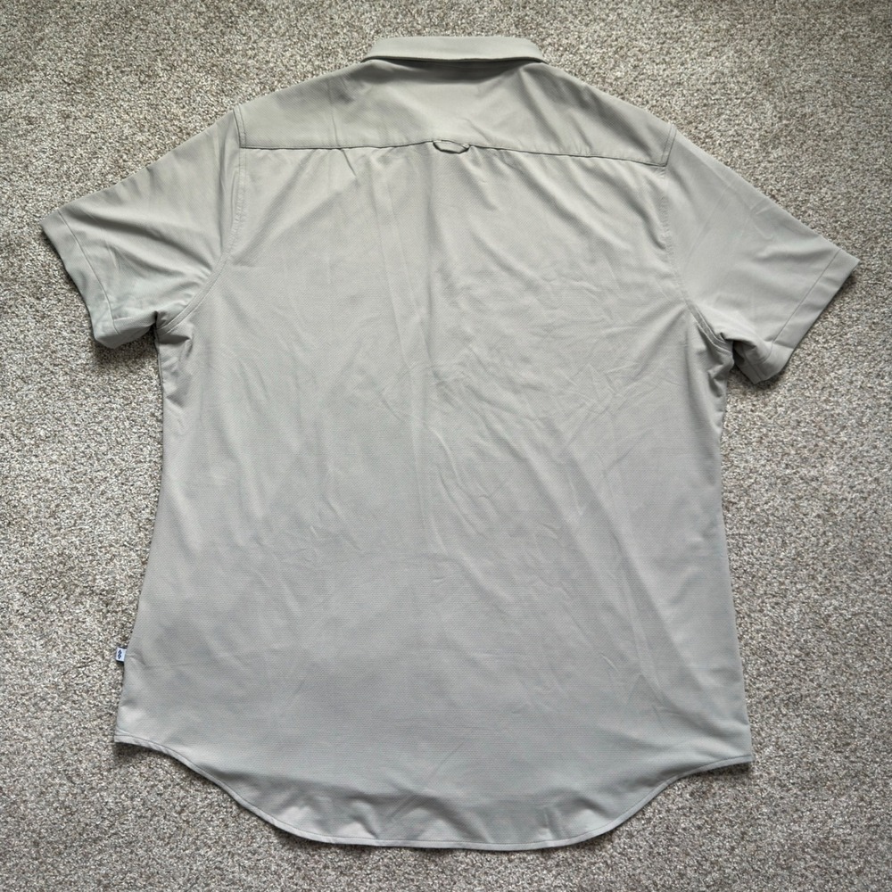 7 Diamonds Owen Button Up Shirt XL Gray Performance Stretch Short Sleeve Casual - Picture 8 of 8